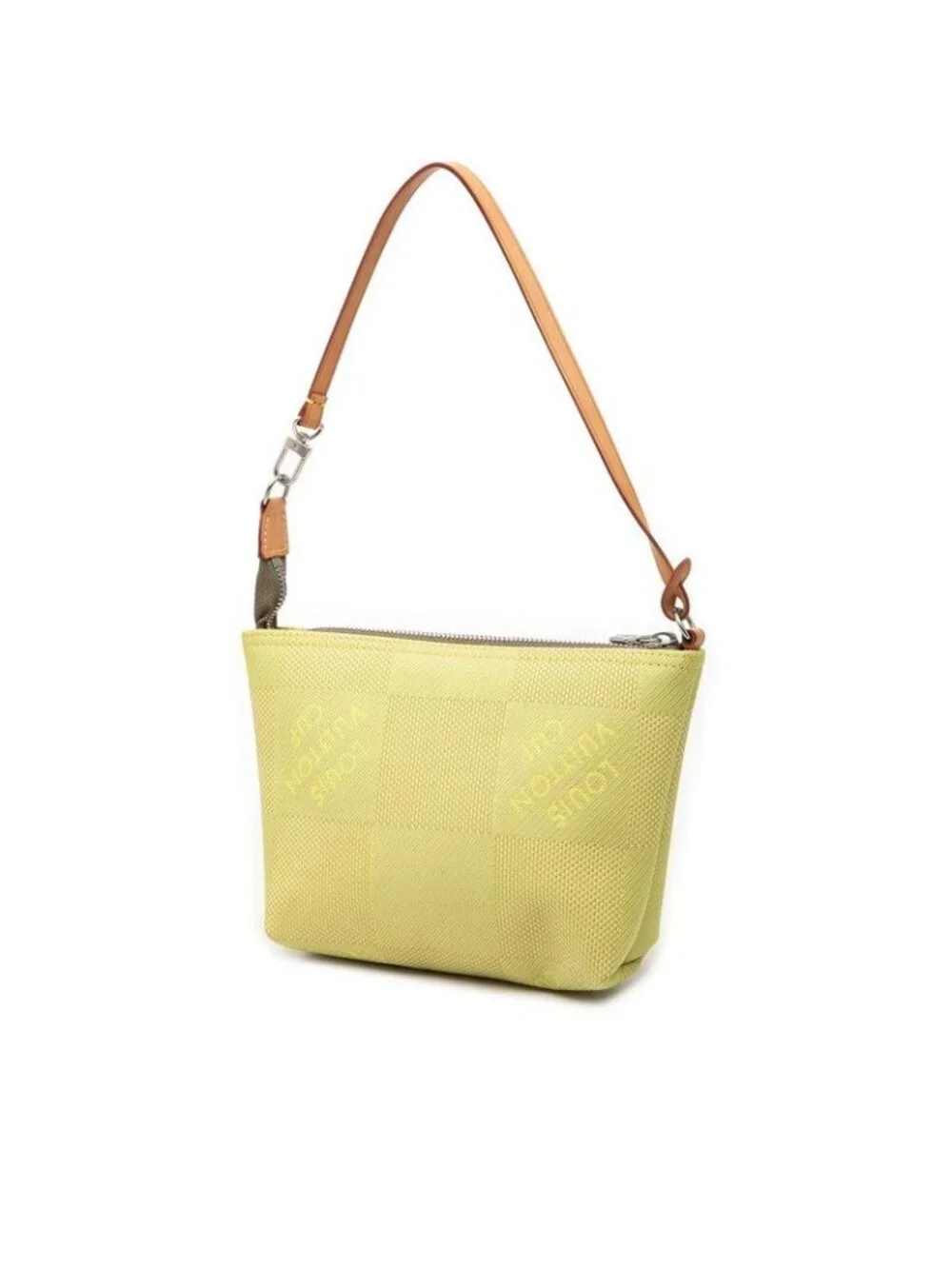 Louis Vuitton Damier Jean Volunteer Cup Included Pouch Handbag Lime Green